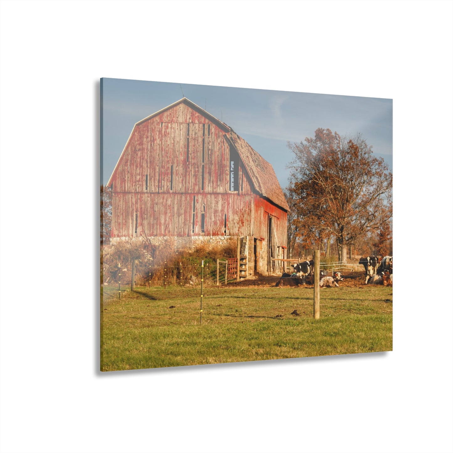 U R There Photography Marathon Road Red Rustic Farmhouse Acrylic Wall Print