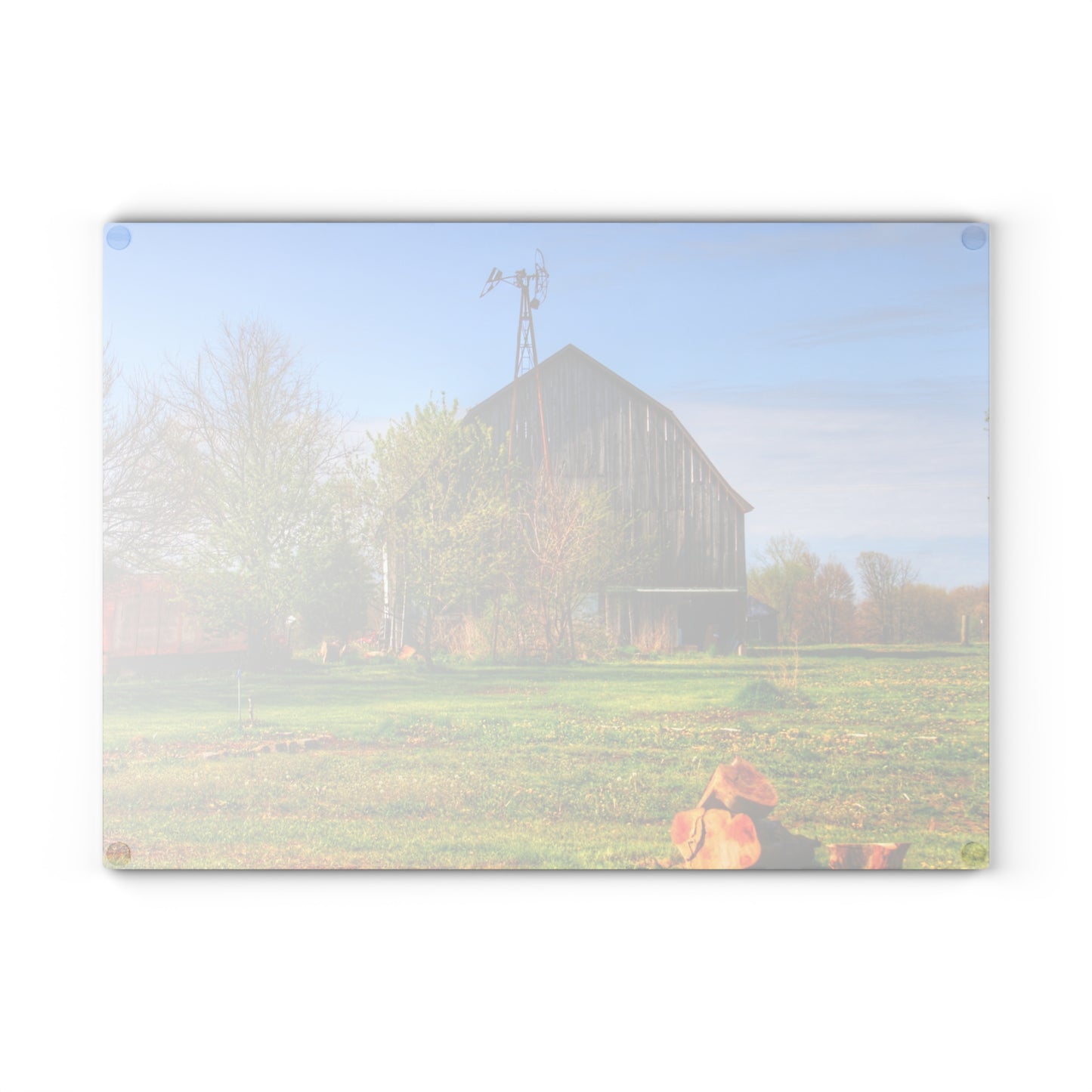U R There Photography Sohn Road Greys Rustic Farmhouse Tempered-Glass Cutting Board