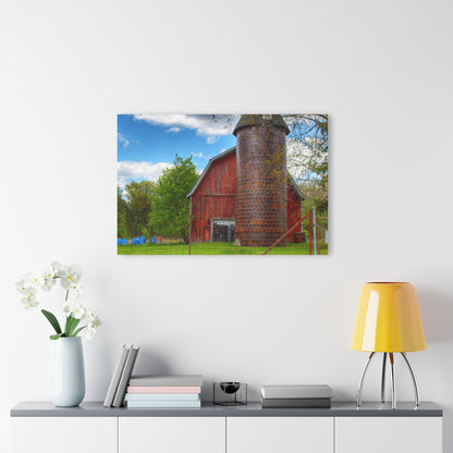 U R There Photography Mead Road Red Rustic Farmhouse Acrylic Wall Print