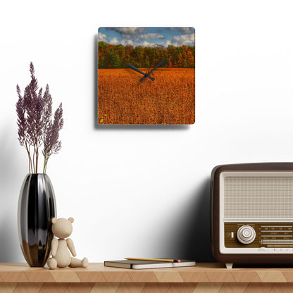 U R There Photography Fall on Murphy Lake I Rustic Farmhouse Acrylic Analog Wall Clock