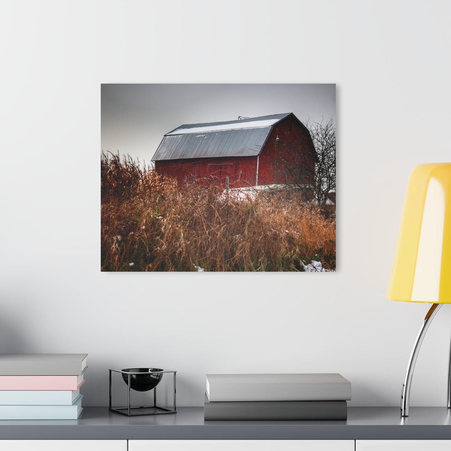 U R There Photography Noble Road Red Rustic Farmhouse Acrylic Wall Print