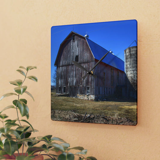 U R There Photography North Irish Red I Rustic Farmhouse Acrylic Analog Wall Clock