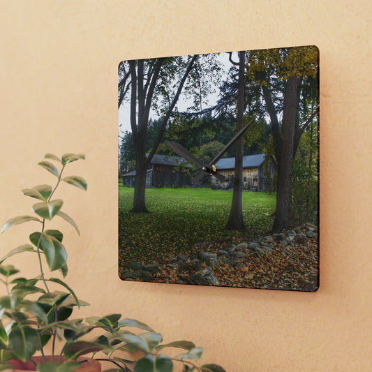 U R There Photography Wilder Road Greys I Rustic Farmhouse Acrylic Analog Wall Clock