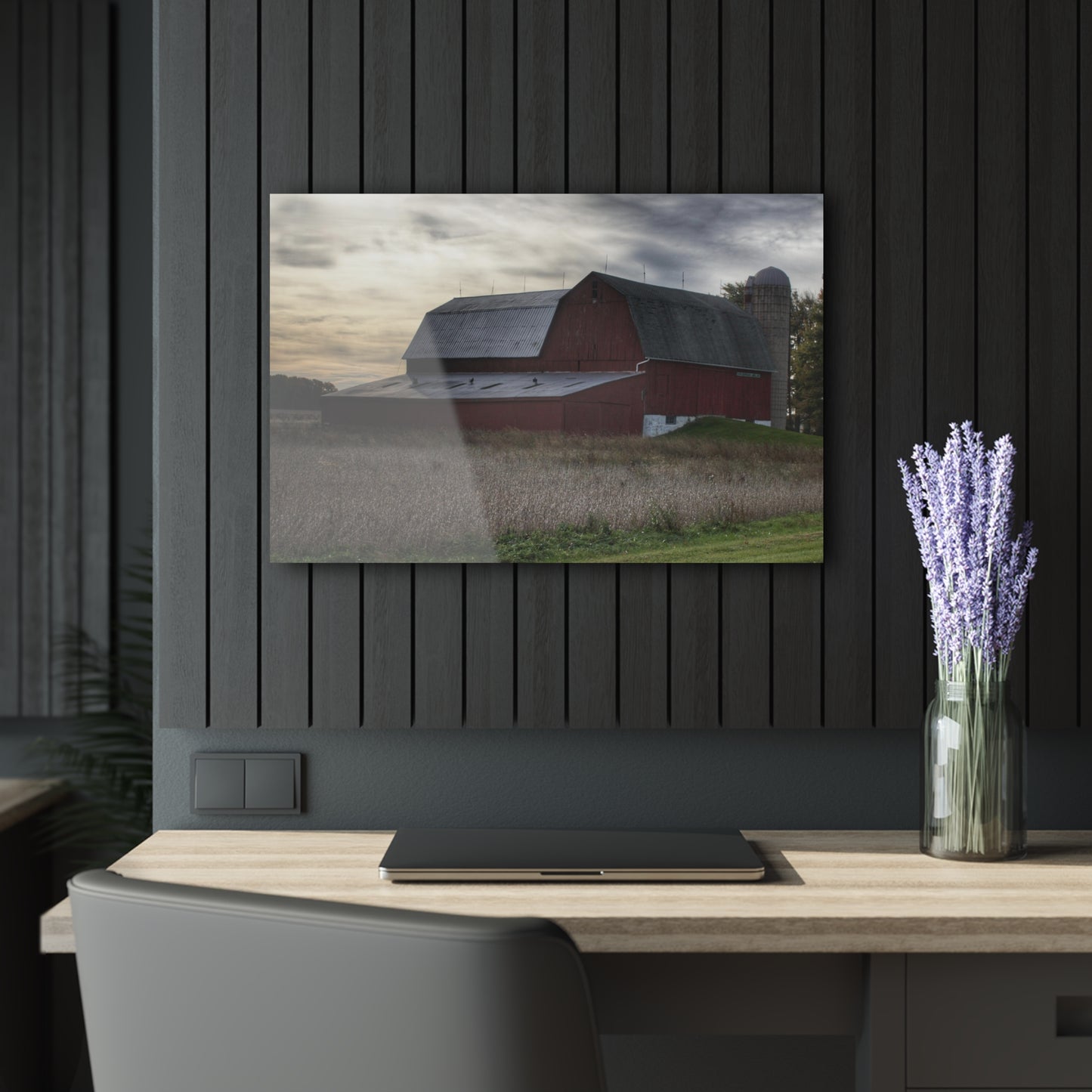 U R There Photography Brown City Red I Rustic Farmhouse Acrylic Wall Print