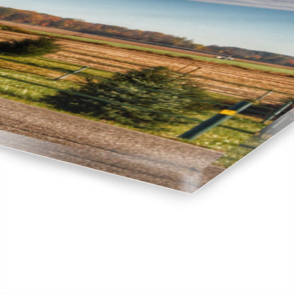 U R There Photography Fences, Firs and Fall Rustic Farmhouse Acrylic Wall Print