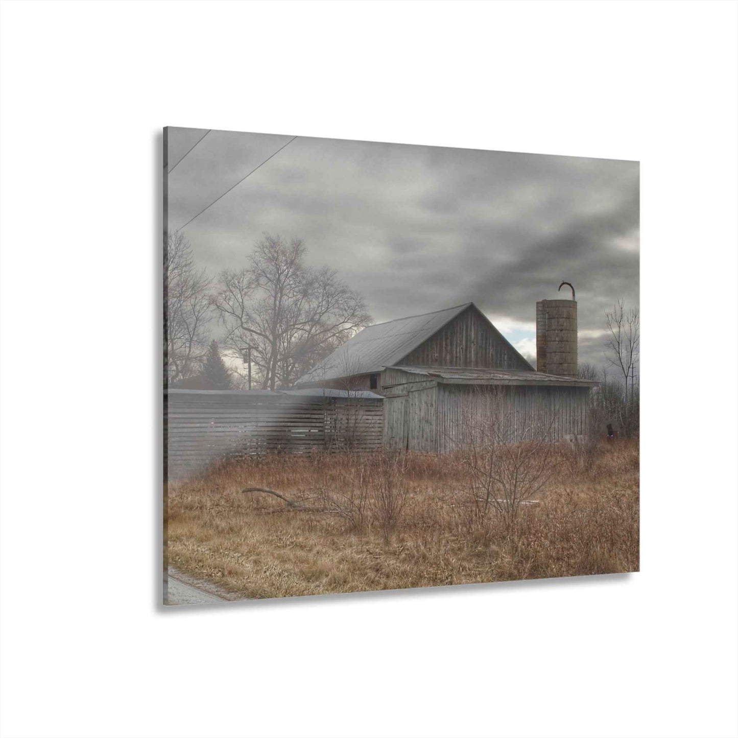 U R There Photography Church Road Grey I Rustic Farmhouse Acrylic Wall Print
