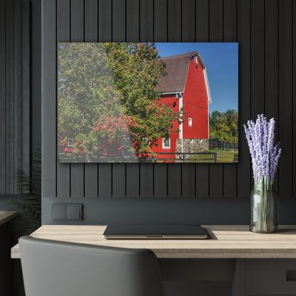 U R There Photography Oakwood Road Red Rustic Farmhouse Acrylic Wall Print