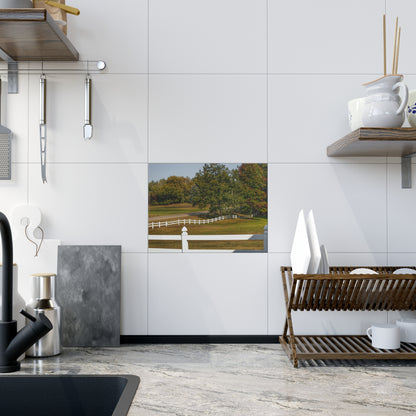 U R There Photography Beyond the White Fences Rustic Farmhouse Decorative Ceramic Tile