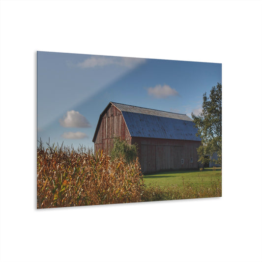 U R There Photography Croswell Fargo Road Red Rustic Farmhouse Acrylic Wall Print