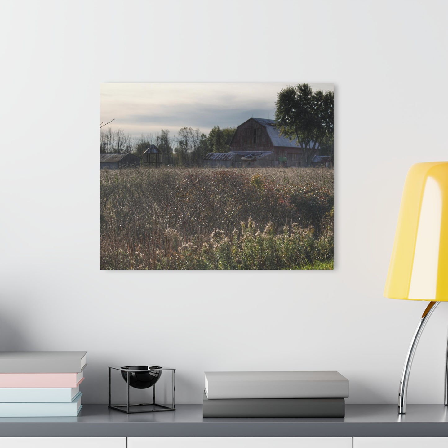 U R There Photography Brown City Road Red Rustic Farmhouse Acrylic Wall Print