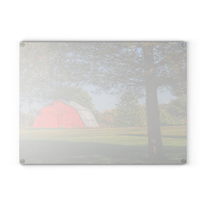 U R There Photography Peppermill Road Hidden Red Rustic Farmhouse Tempered-Glass Cutting Board