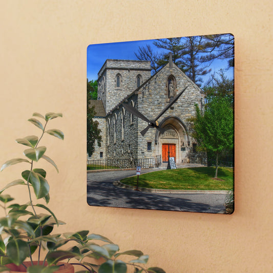 U R There Photography Saint Hugo of the Hills II Rustic Farmhouse Acrylic Analog Wall Clock