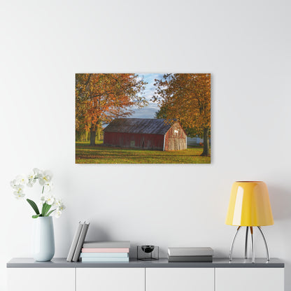 U R There Photography Marlette Road Fall Red Rustic Farmhouse Acrylic Wall Print