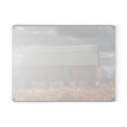 U R There Photography Booth Road Cow Barn I Rustic Farmhouse Tempered-Glass Cutting Board