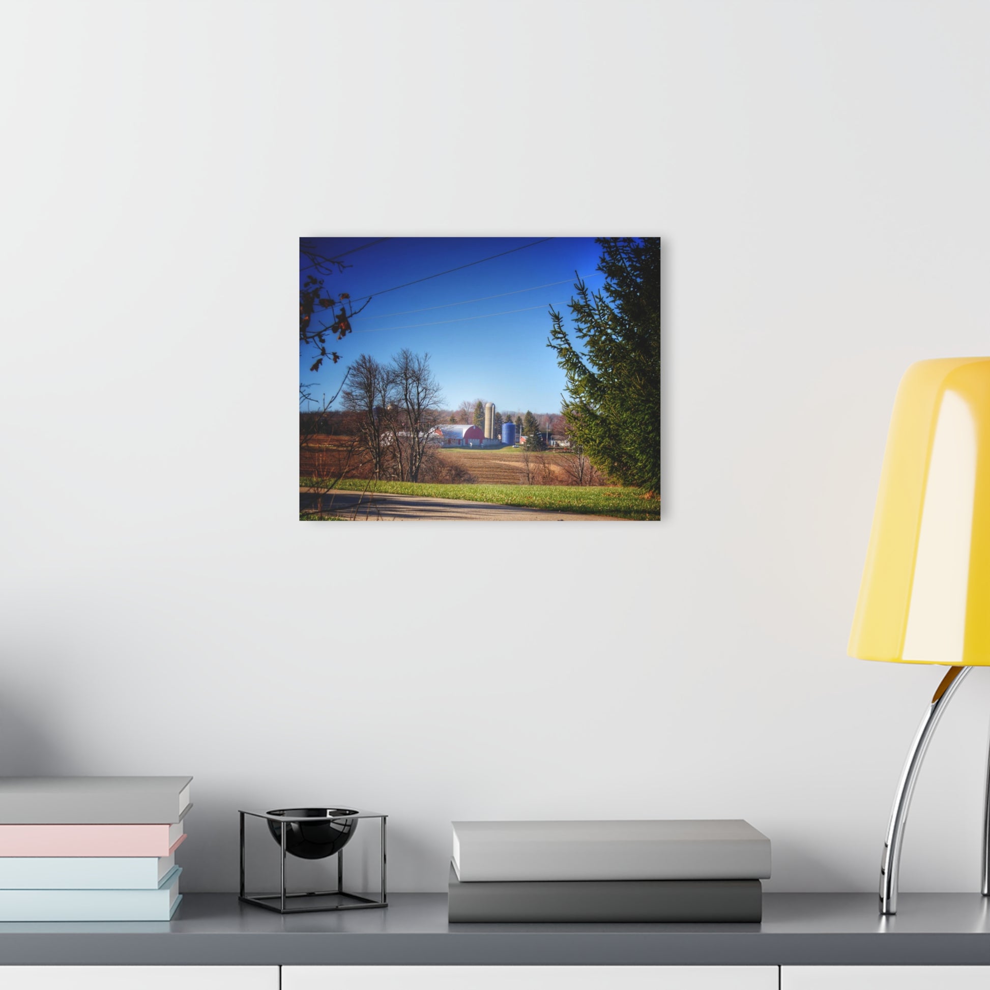 Rustic Farmhouse Wall Print Featuring Across the Field on Brocker Road