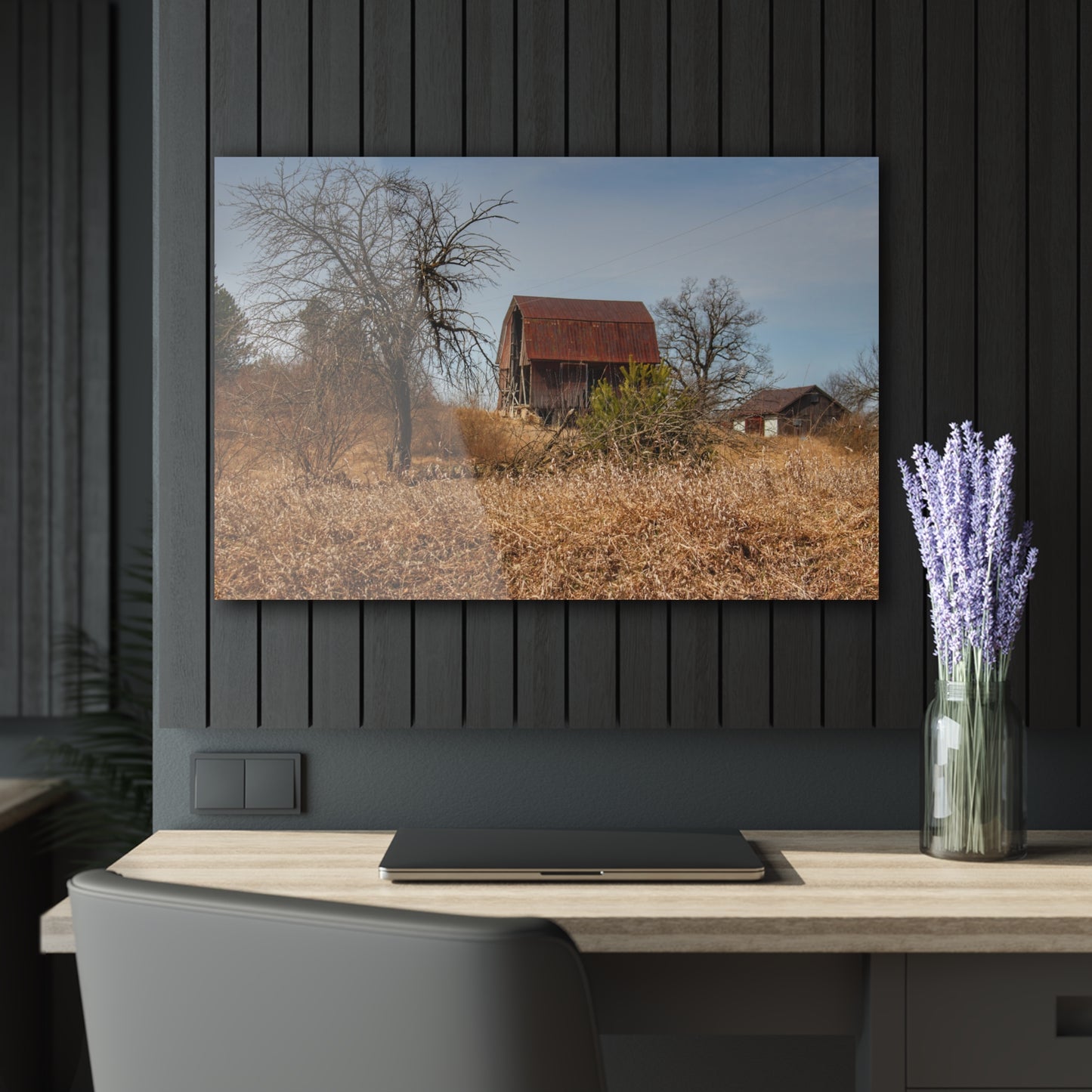 U R There Photography Klam Road Rusted Reds Rustic Farmhouse Acrylic Wall Print