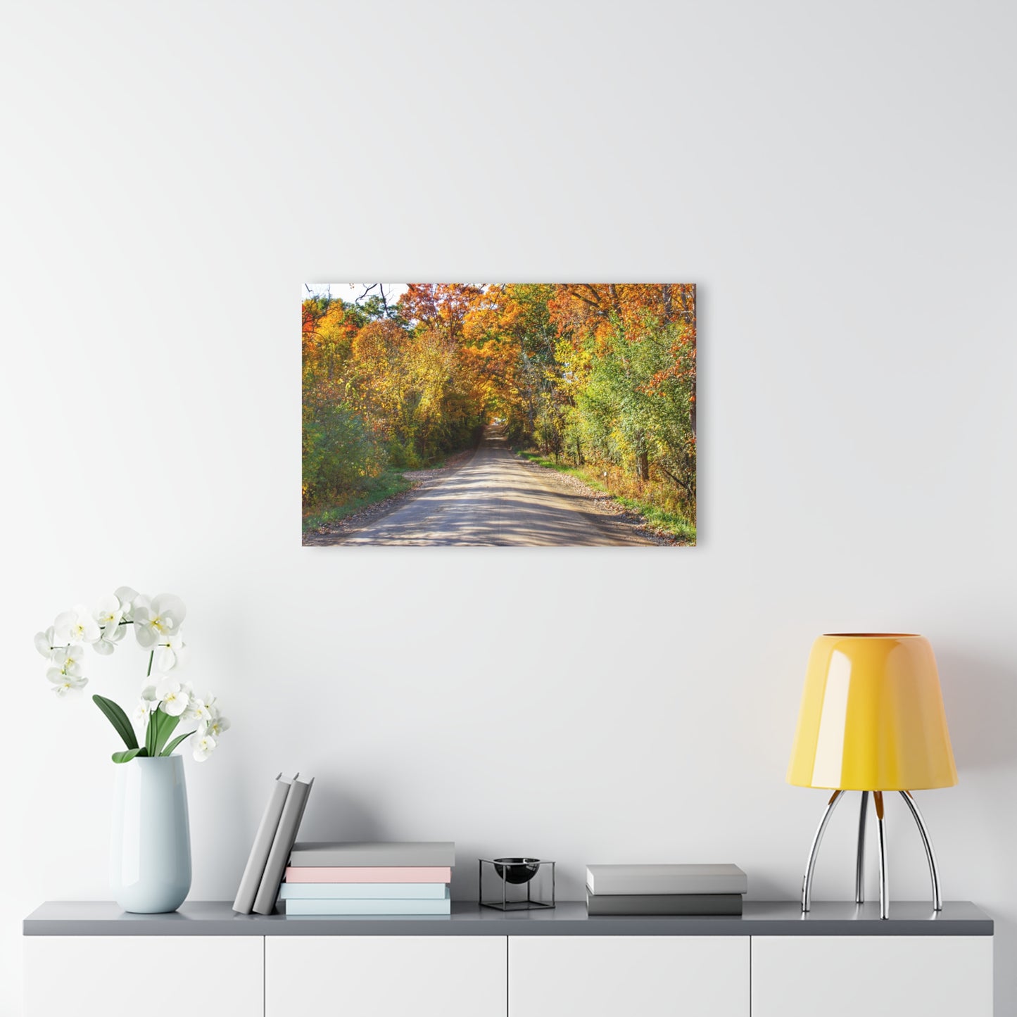 U R There Photography Harson Road in Fall II Rustic Farmhouse Acrylic Wall Print