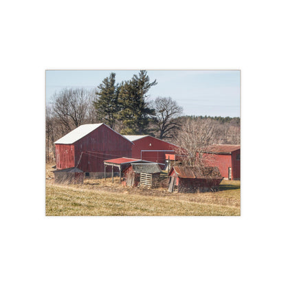 U R There Photography Bronson Lake Reds Rustic Farmhouse Decorative Ceramic Tile 6" × 8" Glossy