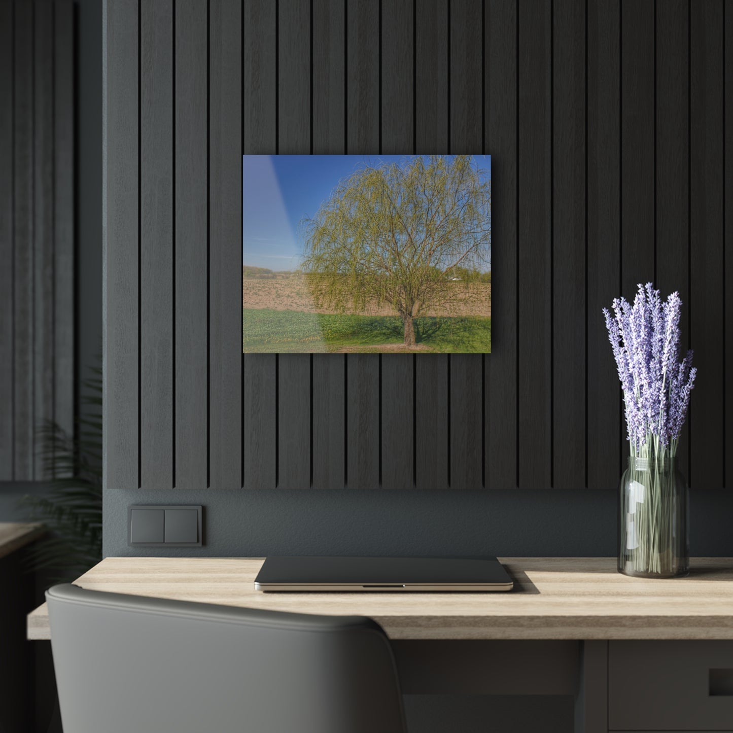 U R There Photography Spring Farm Willow Tree Rustic Farmhouse Acrylic Wall Print