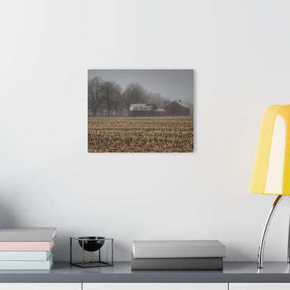 U R There Photography Farm in the Fog on Barnes Road Rustic Farmhouse Acrylic Wall Print