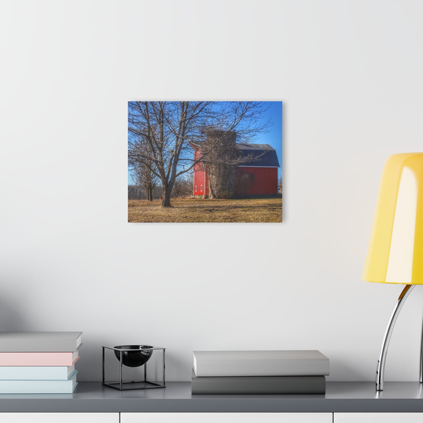 U R There Photography Leonard Road Red Rustic Farmhouse Acrylic Wall Print