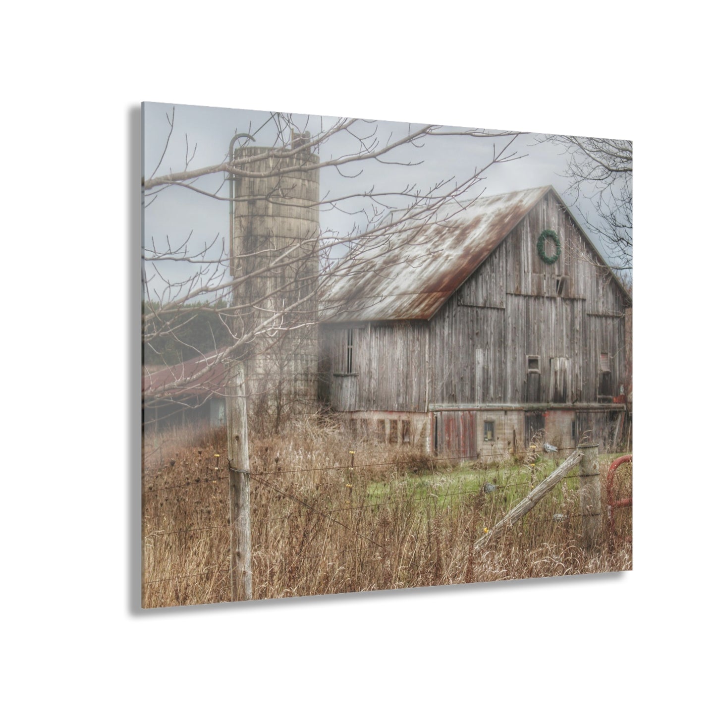 U R There Photography Churchill Christmas Barn I Rustic Farmhouse Acrylic Wall Print