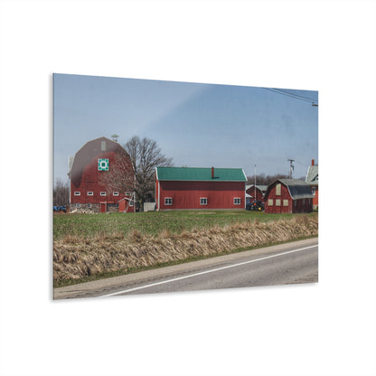 U R There Photography M-15 Quilted Red Rustic Farmhouse Acrylic Wall Print