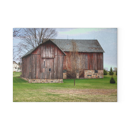 U R There Photography Millington Road Stone Grey Rustic Farmhouse Tempered-Glass Cutting Board