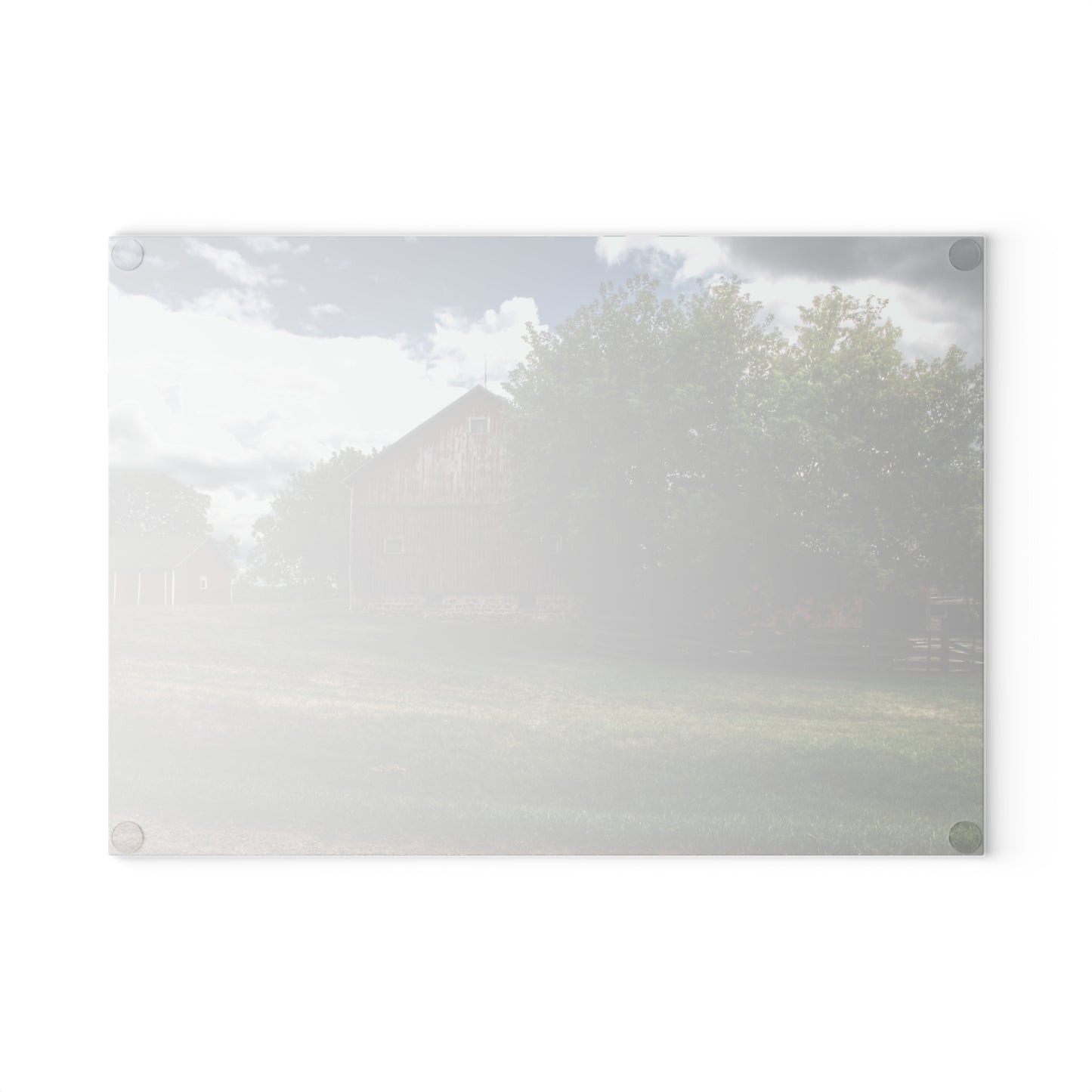 U R There Photography Five Lakes Red I Rustic Farmhouse Tempered-Glass Cutting Board