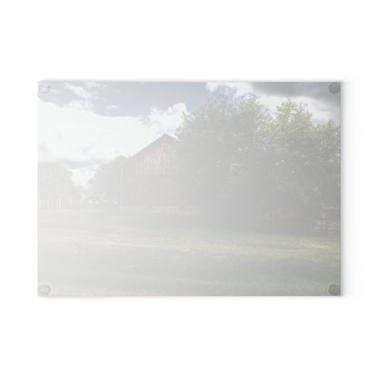 U R There Photography Five Lakes Red I Rustic Farmhouse Tempered-Glass Cutting Board