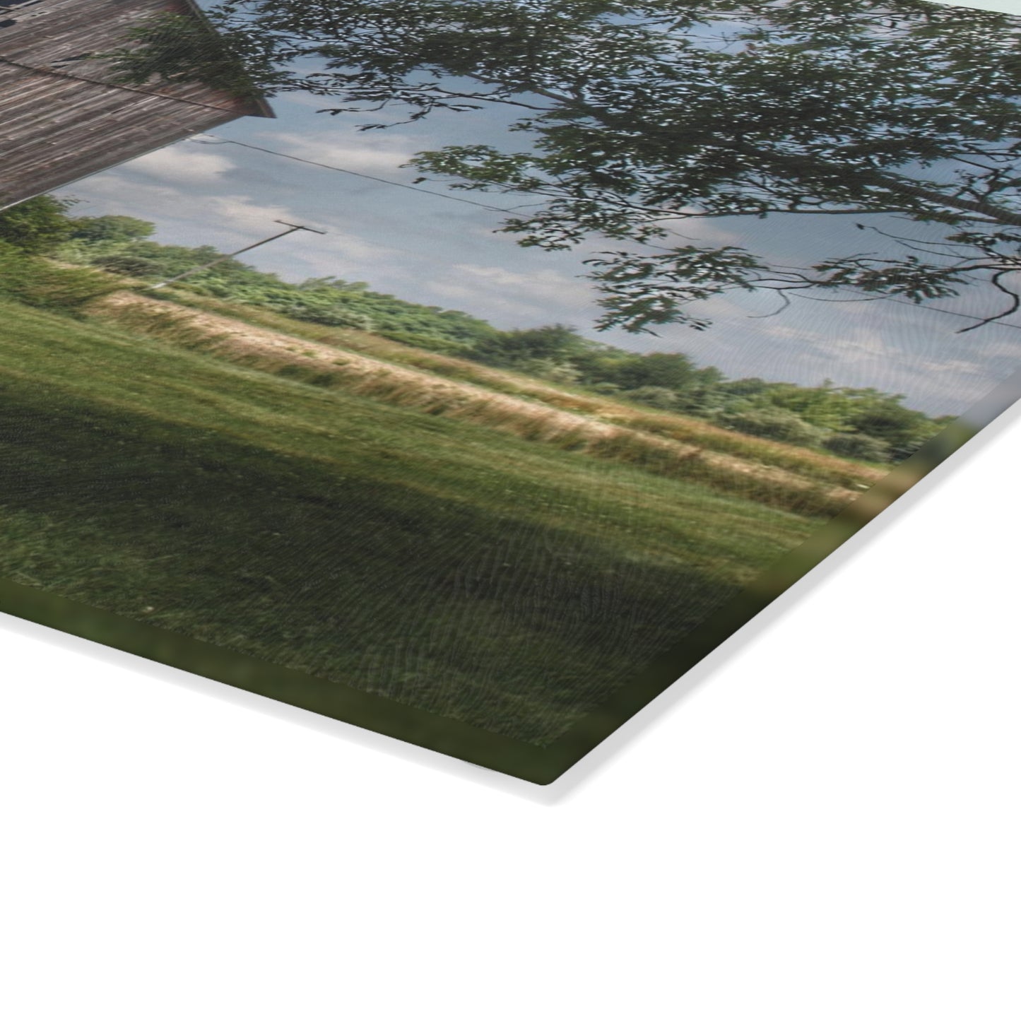 U R There Photography Bohms Road Grey I Rustic Farmhouse Tempered-Glass Cutting Board