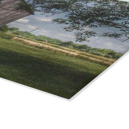 U R There Photography Bohms Road Grey I Rustic Farmhouse Tempered-Glass Cutting Board