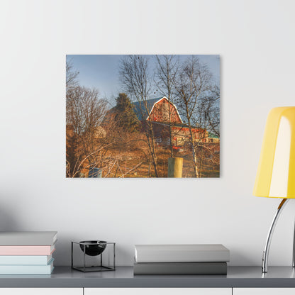 U R There Photography Otter Lake Road Hillside Red Rustic Farmhouse Acrylic Wall Print