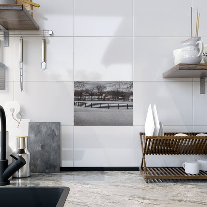 U R There Photography Barns of Barber Road II Rustic Farmhouse Decorative Ceramic Tile