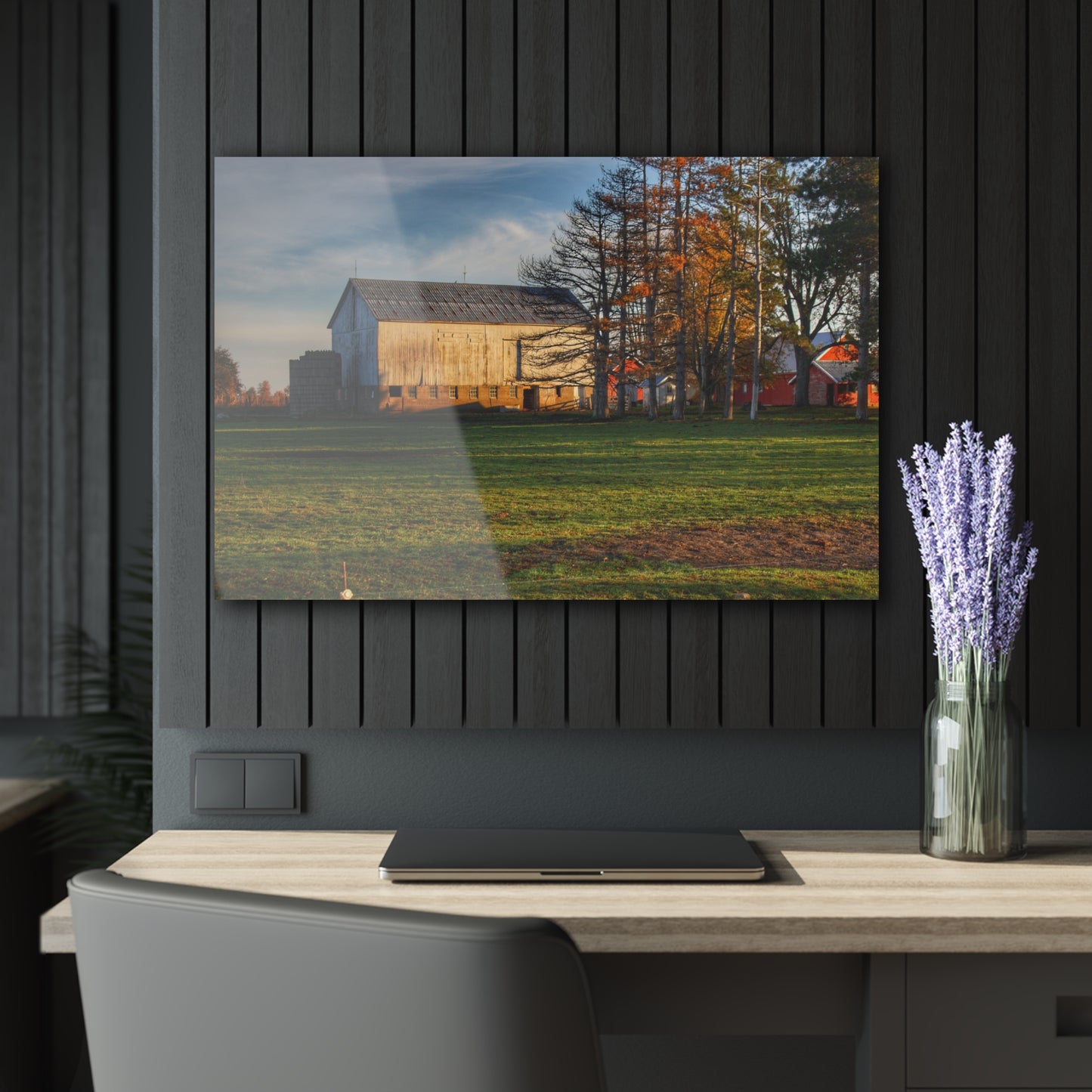 U R There Photography Peck Road White Rustic Farmhouse Acrylic Wall Print