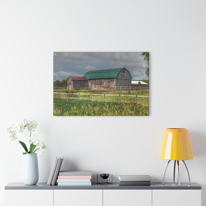 U R There Photography West Millington Road Grey Quilt Rustic Farmhouse Acrylic Wall Print