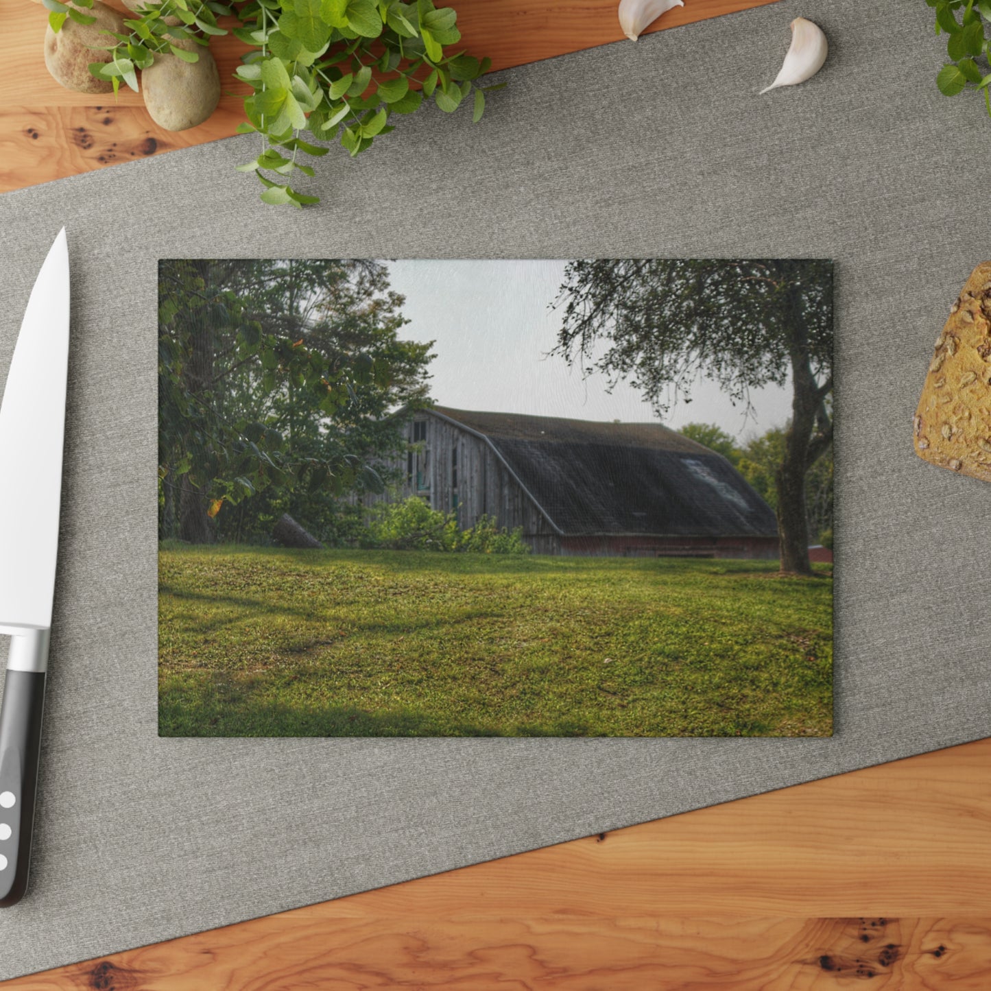 U R There Photography Hidden on Schott Road Rustic Farmhouse Tempered-Glass Cutting Board