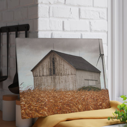 U R There Photography Merry Road Grey Rustic Farmhouse Tempered-Glass Cutting Board