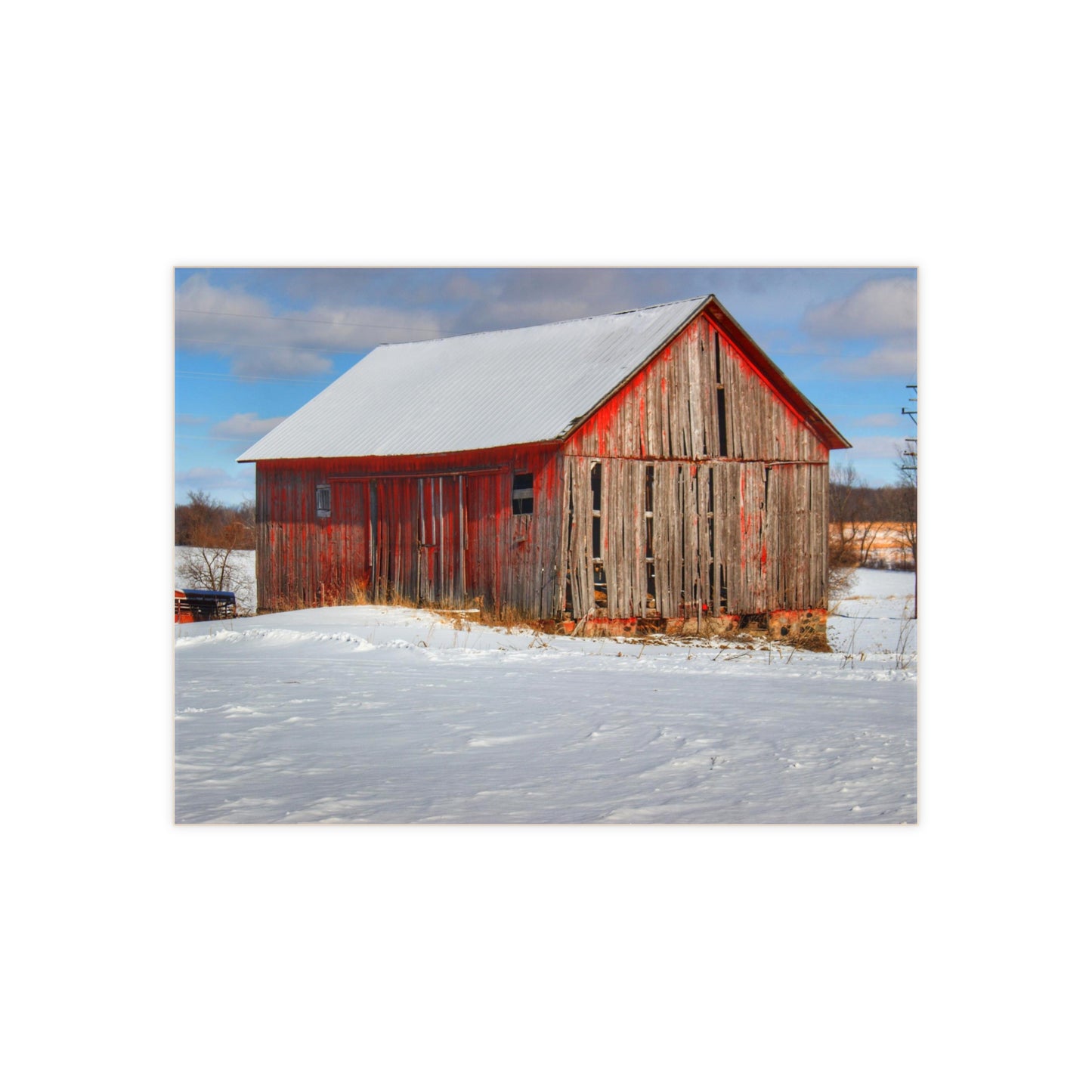 U R There Photography Barnes Road Little Red I Rustic Farmhouse Decorative Ceramic Tile