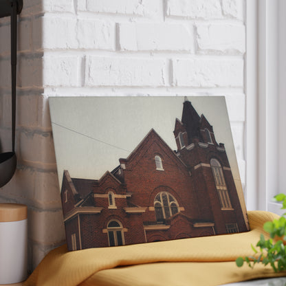 U R There Photography Brown City Methodist Church Rustic Farmhouse Tempered-Glass Cutting Board