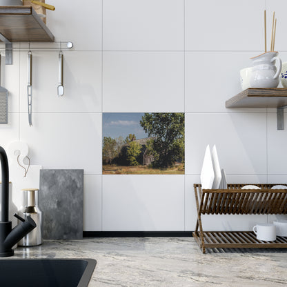 U R There Photography Barnes Road Grey Rustic Farmhouse Decorative Ceramic Tile