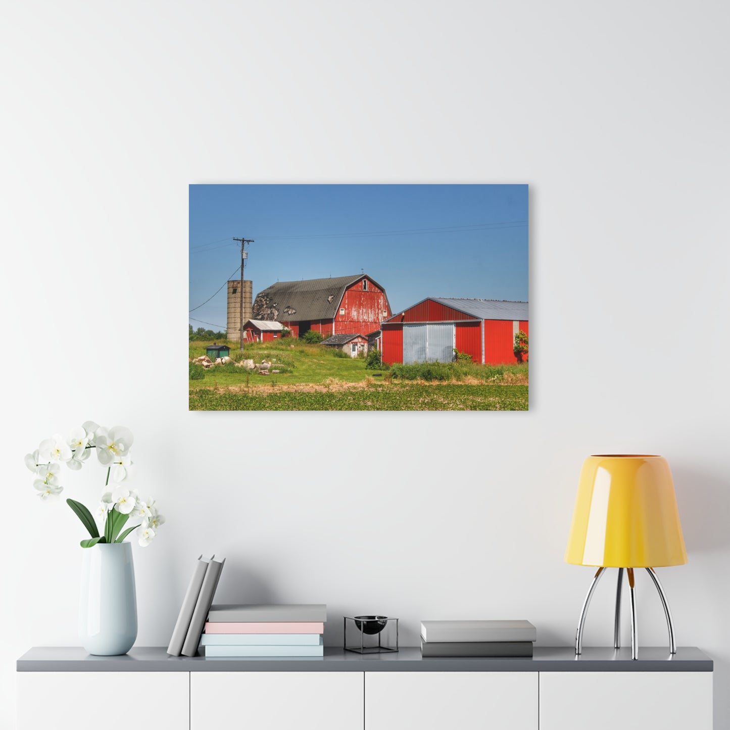 U R There Photography Greenwood Road Red I Rustic Farmhouse Acrylic Wall Print