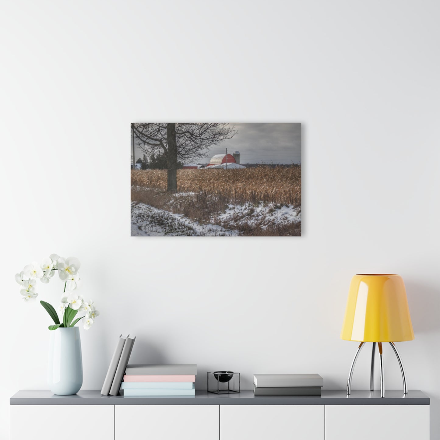 U R There Photography Edward Road Red Rustic Farmhouse Acrylic Wall Print