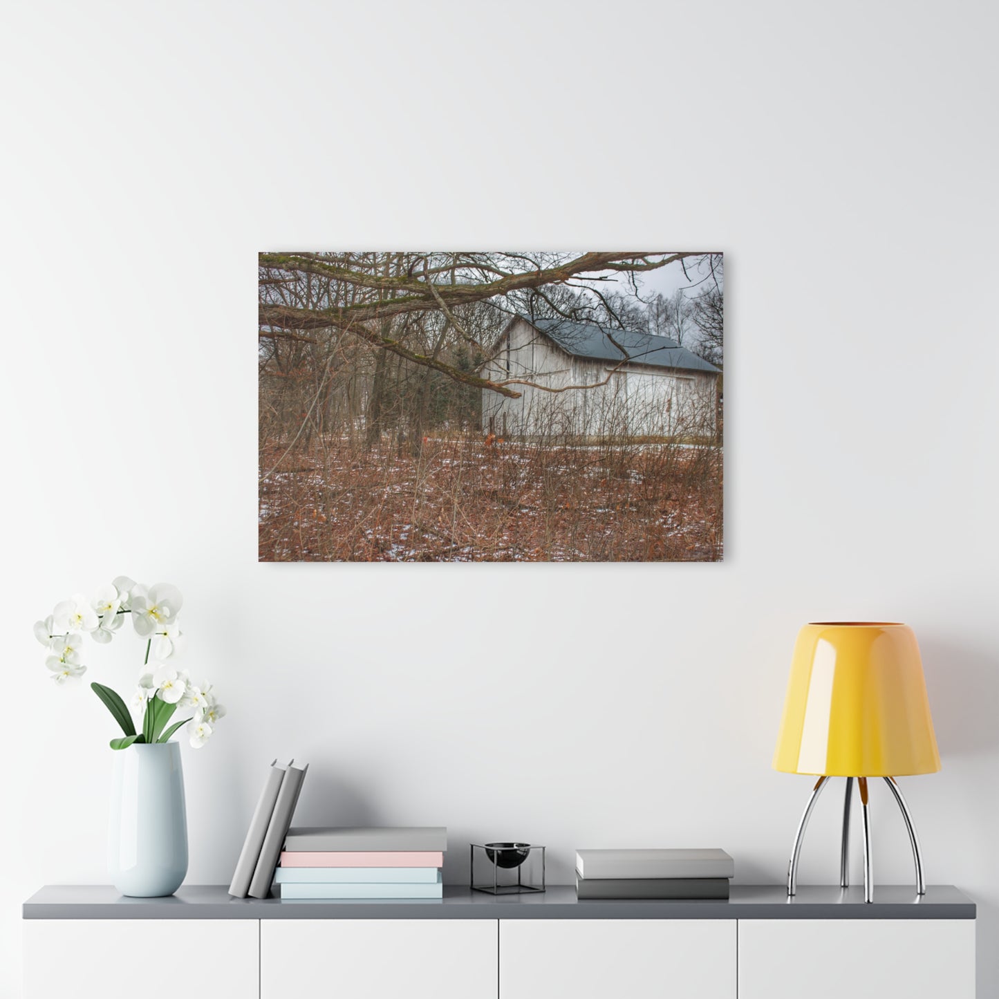U R There Photography Norway Lake Hidden White Rustic Farmhouse Acrylic Wall Print