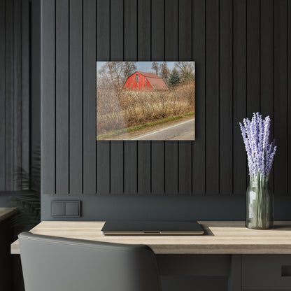 U R There Photography South Lake Pleasant Road Red Rustic Farmhouse Acrylic Wall Print