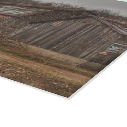 U R There Photography Arbela Road Greys Rustic Farmhouse Tempered-Glass Cutting Board