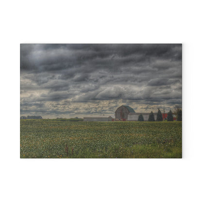 U R There Photography Early Fall on the Farm Rustic Farmhouse Tempered-Glass Cutting Board