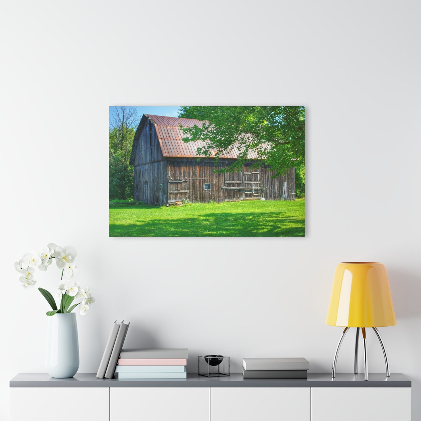 U R There Photography Sergent Road Grey Rustic Farmhouse Acrylic Wall Print