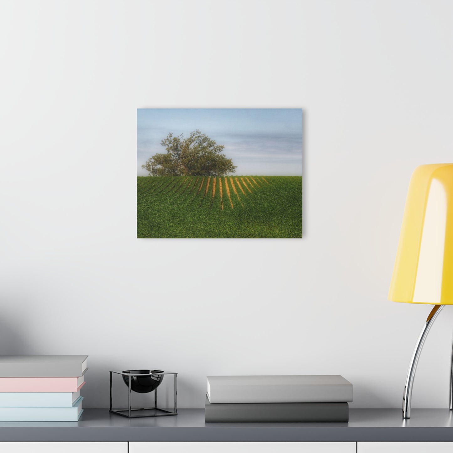 U R There Photography Tree Overlooking Farm Field Rustic Farmhouse Acrylic Wall Print