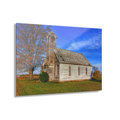 U R There Photography Schoolhouse of Marlette Road I Rustic Farmhouse Acrylic Wall Print